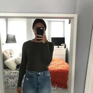 Garage Dark Green long sleeve cropped small